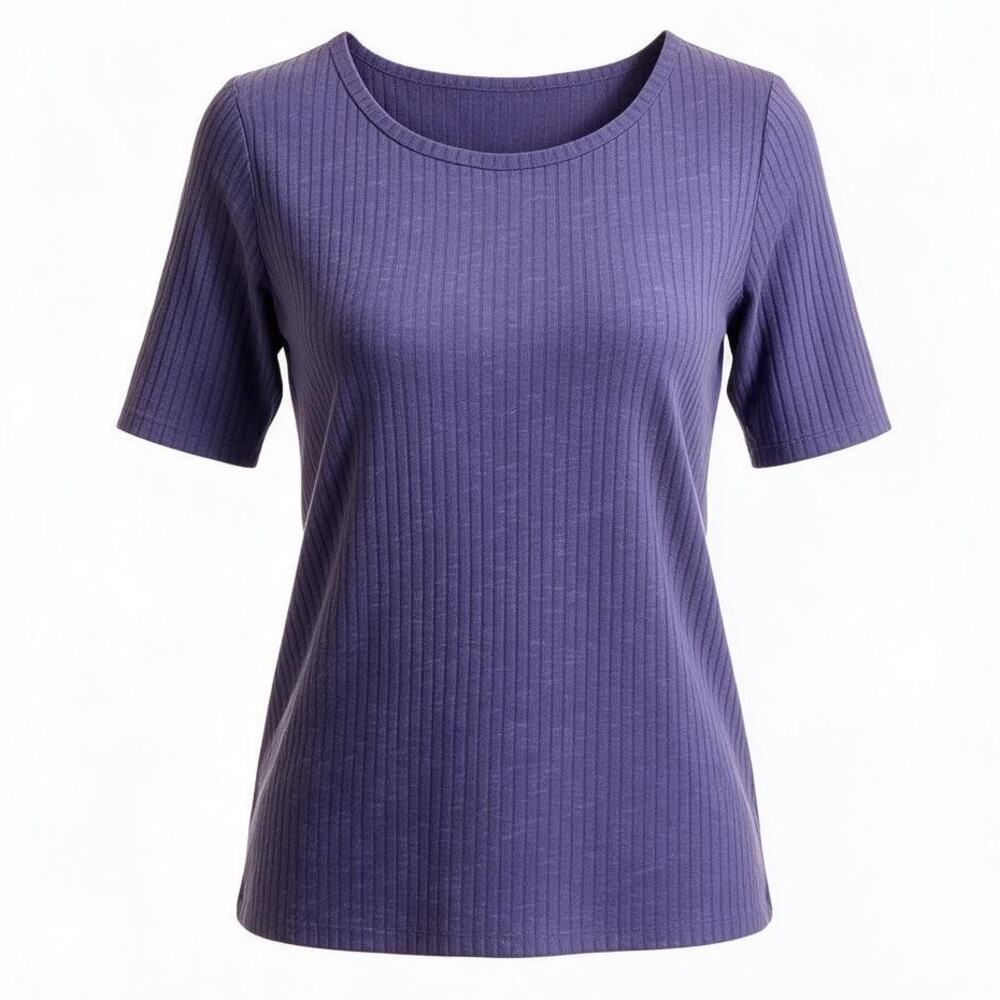 LuLaRoe Women's Purple Cable Knit T-shirt Regular Fit Cotton Blend Size 2XL